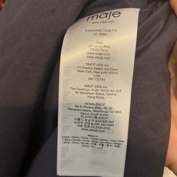 Maje Red Eyelet Full-Skirted Midi Dress - Picture 3 of 4